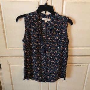 Loft half button sleeveless blouse